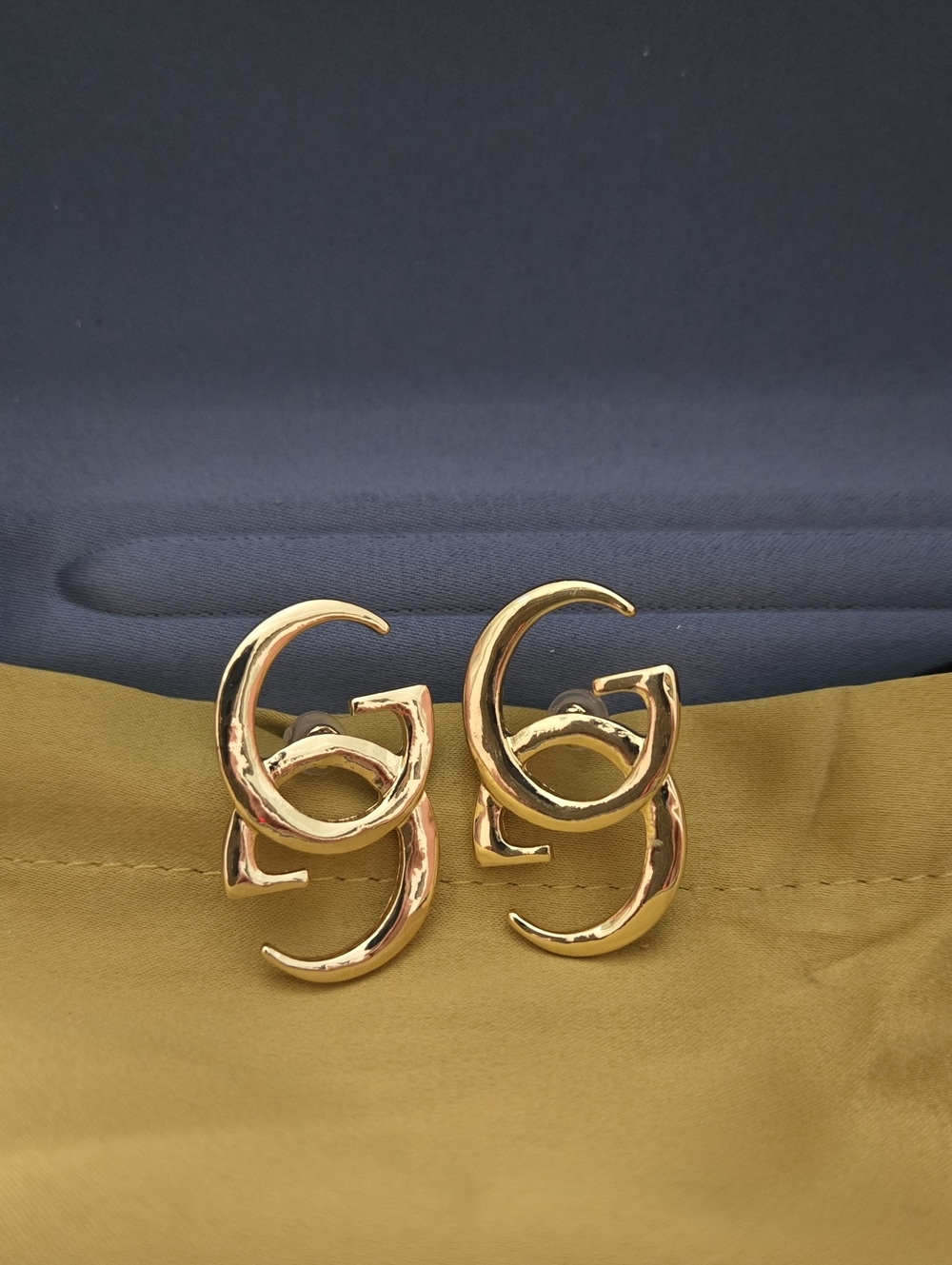 1.2" Gold-Tone Interlocking G  Statement Earrings - New